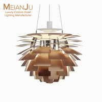 Suspension LED Luxe en Aluminium Or Rose Nordique en Forme de Pomme de Pin, Garantie 3 Ans, Idéale pour Salon et Restaurant