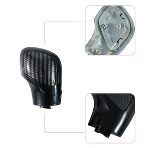 Pomo de Palanca de Cambios de Fibra de Carbono Negra Perforada con Revestimiento de Cuero, Personalizado para Reemplazo de Piezas Interiores de Automóviles - Product Image 3