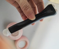 Bâton de massage oculaire en jade naturel moulé sur mesure, outils de soin de la peau, applicateur de masque facial en silicone, pinceau applicateur de masque facial
