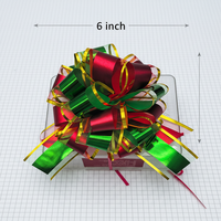 Nœud en organza de luxe du fabricant, 6 pouces, bord métallique, ruban multicolore pour décoration de boîte cadeau d'anniversaire ou de mariage