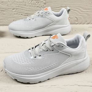 Zapatillas Deportivas de Malla Gris Claro con Cordones, Punta Redonda y Suela de Goma para Todas las Temporadas - Product Image 1