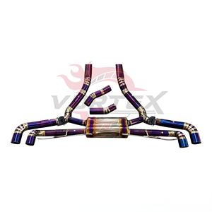 ท่อไอเสียแบบ Catback รุ่น Vortex Titanium สีม่วง พร้อมวาล์ว สำหรับ BMW F95 X5M F96 X6M พร้อมปลายท่อสีม่วงแบบ Center Drum Quad และระบบท่อแบบ Pipeline - Product Image 6