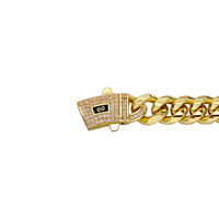 1BRA24110004 Bracelet en acier inoxydable unisexe européen américain à six faces polies style hip-hop à chaîne épaisse