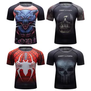 Anime Spiderman All Over 3D Printing Men's T-Shirts Polyester Hygroscopic Heat Dissipation Fitness T Shirt