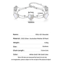 Pulsera de Moda para Mujer Dan Jewelry, Pulsera de Perlas con Corazón para Uso Diario, Regalo de Aniversario, Plata de Ley 925