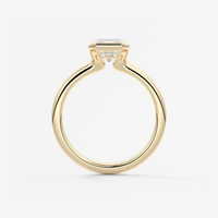 Bague de fiançailles solitaire à sangle fendue avec émeraude 3 carats et diamant de laboratoire, en or massif 14K/18K, certifiée IGI CVD/HPHT, personnalisable
