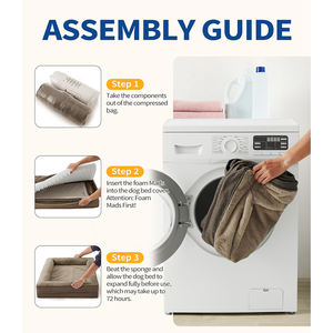 Cama Ortopédica Grande para Perro, Cojín de Espuma de Apoyo para Mascotas, Cubierta Extraíble Lavable, Forro Impermeable de Espuma para Huevos - Product Image 6