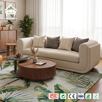 Modernes Creme-Bouclé-Stoff-Sofa-Set Elegante Couch mit Sessel für Villa Hotel Luxus Wohnzimmermöbel Komplettlösung für Projekte