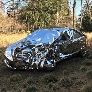 Modello di scultura per auto con finitura a specchio in acciaio inossidabile a grandezza naturale personalizzato