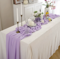 Nappe en mousseline d'automne, chemin de table pour desserts, décoration de fond pour mariage en extérieur et fête d'anniversaire