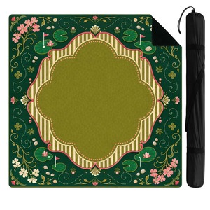 Tapis de Mahjong Thème Golf Américain - Design de terrain de golf vert avec balles et gants de golf, tapis de jeu silencieux antidérapant avec règle de Charleston - Product Image 6