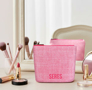 Pochette cosmétique durable en lin naturel, fermeture éclair, sac de beauté minimaliste, 7x6x2 pouces, multi-usages - Product Image 4