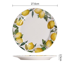 จานเซรามิกสไตล์ชาติพันธุ์ จานสเต็กทรงกลม ลายเคลือบสี ขนาด 9 นิ้ว จานแบนสำหรับ<span class=keywords><strong>อาหารเช้า</strong></span> ใช้ในบ้าน ร้านอาหาร - Product Image 3