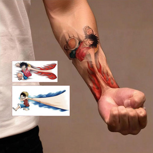 Adesivo Temporaneo per <span class=keywords><strong>Tatuaggio</strong></span> Corpo <span class=keywords><strong>One</strong></span> <span class=keywords><strong>Piece</strong></span>, Luffy Huoquan, Animazione Trendy, Copertura Cicatrici Personalizzabile per Uomo, Resistente all'Acqua - Product Image 1