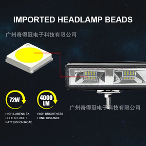 Qidewin - Lámpara de Trabajo LED de 6 Pulgadas y 48 W, Lámpara de Techo para Vehículos Todoterreno, Lámpara de Punto - Product Image 3