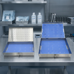 Caja de Esterilización de Acero Inoxidable con Almohadilla de Silicona, Caja de Desinfección para Instrumentos, Uso Clínico, Certificación CE - Product Image 4