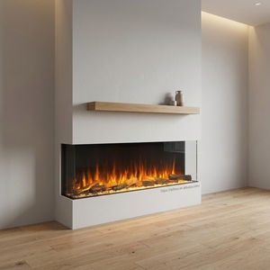 <span class=keywords><strong>Chimenea</strong></span> <span class=keywords><strong>Eléctrica</strong></span> <span class=keywords><strong>Panorámica</strong></span> de 3 Lados con Certificación CE y UKCA, de 33 a 100 Pulgadas, Empotrada en Esquina, con Control Inteligente por WiFi y Llama LED, para Hoteles, Oficinas y Centros Comerciales - Product Image 1