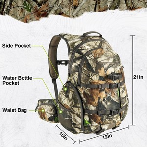 Outdoor Camouflage Hunting <b>Backpack</b> Reed Camouflage Waterproof Unisex Outdoor Sports <b>Backpack</b> With Interior Zipper Pocket - Product Image 4