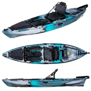 2023 Neues Design Kein aufblasbarer Hartplastik Roto Molded Fishing Kanu/Kayak mit Boots zubehör
