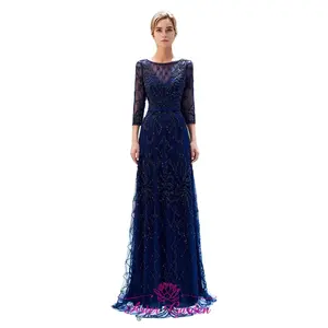Женское вечернее платье-русалка, роскошное длинное платье с V-образным вырезом и длинным рукавом, расшитое бисером, для выпускного вечера, 2023