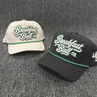 Casquette de baseball personnalisée pour homme à 5 panneaux avec logo PVC perforé, marqueur de balle de golf personnalisé découpé au laser, trous percés, casquette de sport imperméable