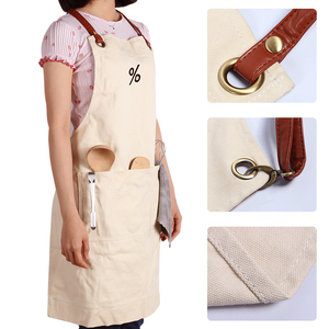 Changrong tùy chỉnh khá chéo trở lại màu be nghệ sĩ cà phê cửa hàng vải tạp dề - Product Image 4