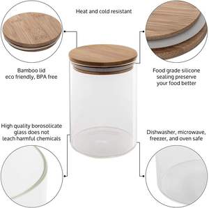Wholesale Wholesale Airtight <b>Glass</b> Jar Kitchen <b>Container</b> With Lid for <b>Storage</b> Customizable Cylinder Sealed Air Tight - Product Image 2
