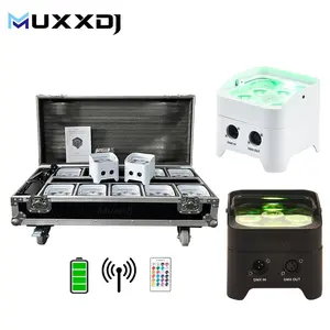 6x18w Battery Powered Led Uplight Wedding Party Dj Lights Stage Par Wireless Uplights With Charging Flight Case