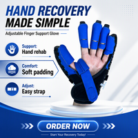 Gants de rééducation robotiques pour doigts Mirror Leyidi, appareil d'exercice électrique intelligent certifié CE, bleu noir S-XL pour usage domestique post-AVC
