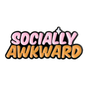 Spilla in metallo con slogan semplificato "Socially Awkward", spilla in metallo con alfabeto, distintivo sociale creativo per amici sociali - Product Image 2