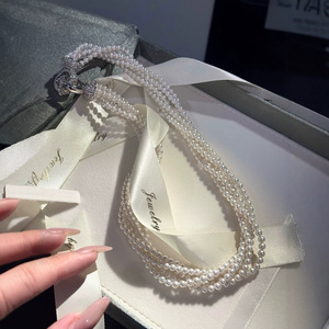 Collar de Perlas Naturales de 12-13 mm con Colgante de Mariposa en Forma de T de Plata de Ley 925 con Ligeras Imperfecciones - Product Image 4