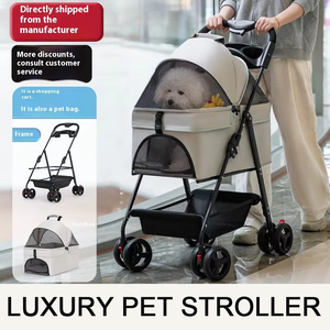 Passeggino pieghevole portatile di lusso staccabile con funzione regolabile <span class=keywords><strong>per</strong></span> animali domestici piccoli e medi - Product Image 5