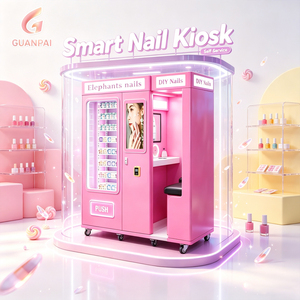 Distributeur automatique de nail art 3D à écran tactile 21 pouces avec retour de monnaie, paiement par carte de crédit, code QR, gestion cloud et graphiques personnalisables pour la beauté - Product Image 1