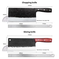 Couteau de cuisine spécial chef, forgé à la main, en acier inoxydable série 4cr13, double usage pour hacher et trancher, idéal pour couper les os