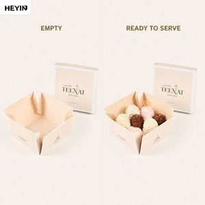 Boîte à gâteau carrée avec couvercle séparable, logo personnalisé en feuille d'or imprimé, doublure en carton alimentaire, boîte cadeau pour pâtisserie et desserts - Product Image 6