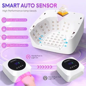Lámpara Profesional para Uñas: 57 LED, 3 Temporizadores, Sensor Inteligente y Función de Banco de Energía - Luz UV/LED Recargable para Curado de Esmalte en Gel - Product Image 4