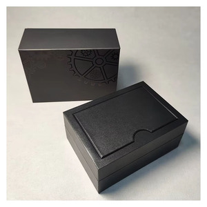 Luxury Matte <b>Black</b> Watch <b>Gift</b> <b>Box</b> With Gear Embossing Custom Logo Mechanical Watch Packaging <b>Box</b> - Product Image 1