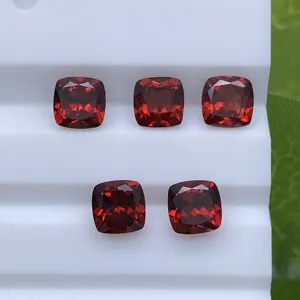 Cushion Shape 4.0mm~10.0mm High Quality Faceted Loose gemstone Mozambique Jewelry price of a garnet stone Natural Garnet