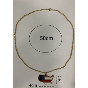 Thép không gỉ Thời Trang Choker Vòng cổ với các nước khác nhau 'bản đồ và cờ quốc gia Mặt dây chuyền - Product Image 2