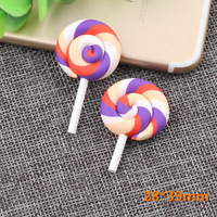 Polymeerklei lolly's, hars lolly's, voedsel speelgoed, DIY slijm lolly accessoires voor decoratie