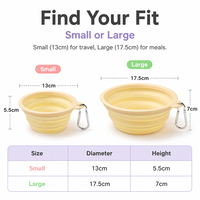 Bol pliable en silicone pour animaux de compagnie avec mousqueton, sans BPA, de qualité alimentaire, pour chien et chat, durable, flexible, passe au lave-vaisselle