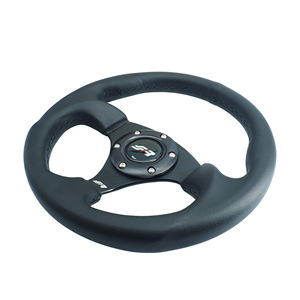 Volant sport - Cuir - Volant sport pour voitures, cuir noir, plaque de course Simoni - Product Image 2