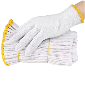 China, venta al por mayor, 30-60g/pares, guante de mano tejido de algodón blanco, guantes de trabajo de seguridad - Product Image 1
