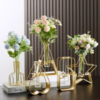 Vase à fleurs en verre de style INS pour arrangement floral de table, décoration d'intérieur moderne et créative, plantes aquatiques