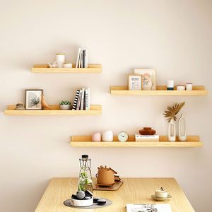 Factory Wall-Mounted Solid Wood <b>Small</b> <b>Shelf</b> Home Living Room Wall Storage Rack Bookshelf Flat Board Wall Decoration - Product Image 2