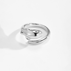 FUAMAY 2025 spigoloso elegante gioiello in ottone rame bicolore minimalista scolpito animale ispirato a delfino anello aperto elegante unico - Product Image 6