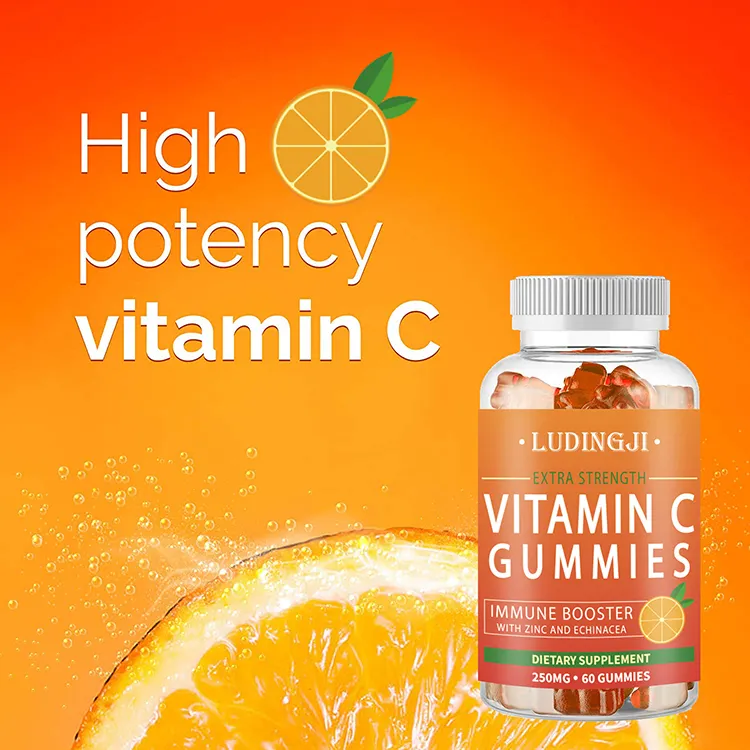 Orange Vitamin C Gummy Supports Healthy Immune System - Vegetarian Without Gluten