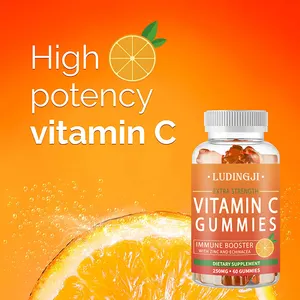 橙色维生素c软糖支持健康的免疫系统-素食无麸质
