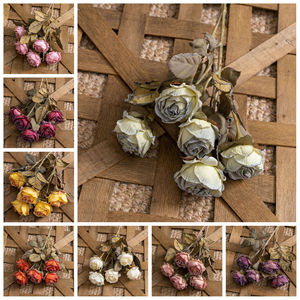 CallaFloral Rosa de burbuja seca multi-cabeza, flor artificial de rama única, decoración para bodas, manualidades, planta verde transfronteriza estilo INS - Product Image 3