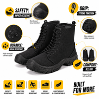 Chaussures de sécurité en toile AOXIANG respirantes à embout d'acier, baskets montantes confortables, anti-perforation, indestructibles, pour la construction, collection automne
